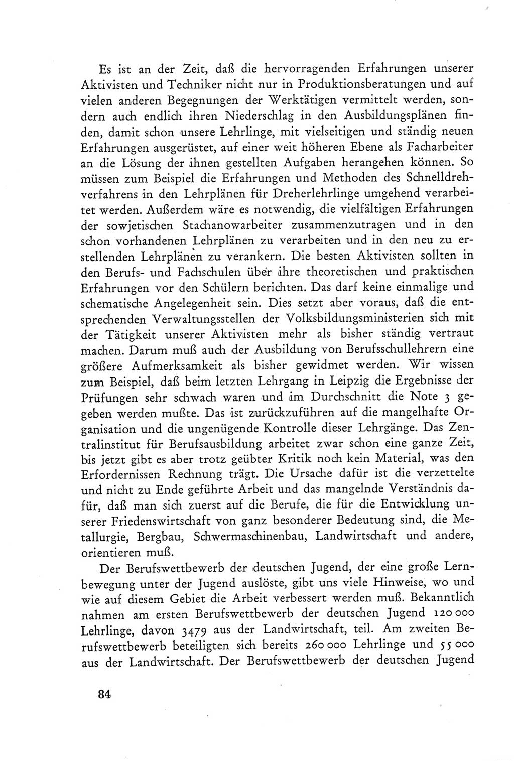 Protokoll der Verhandlungen des Ⅲ. Parteitages der Sozialistischen Einheitspartei Deutschlands (SED) [Deutsche Demokratische Republik (DDR)] 1950, Band 2, Seite 84 (Prot. Verh. Ⅲ. PT SED DDR 1950, Bd. 2, S. 84)