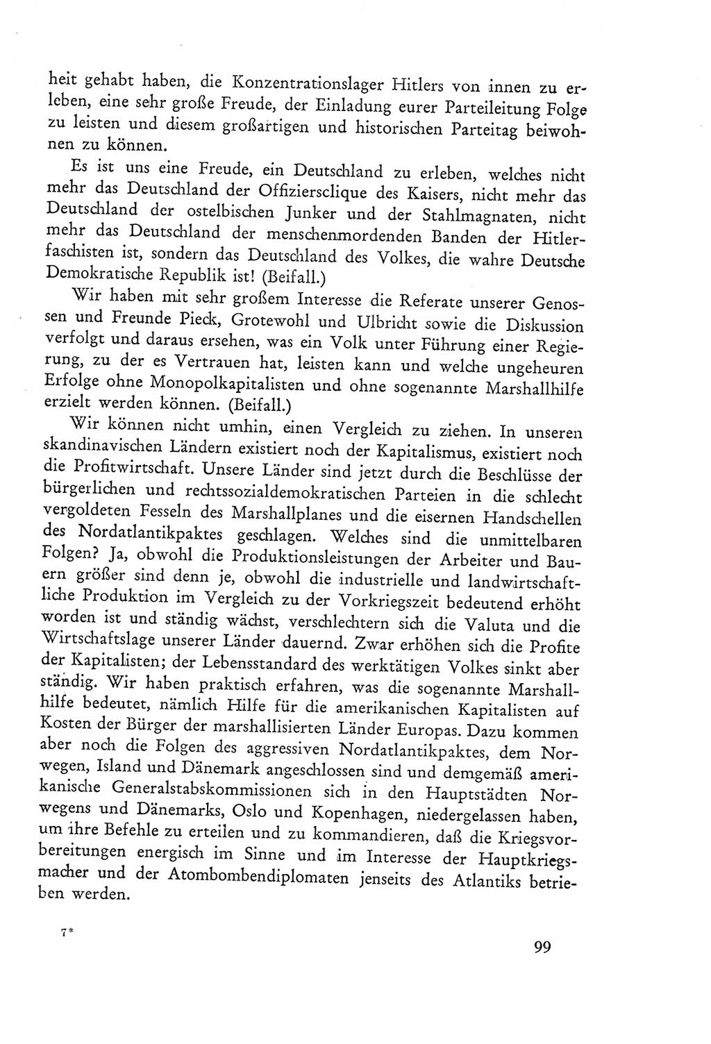 Protokoll der Verhandlungen des Ⅲ. Parteitages der Sozialistischen Einheitspartei Deutschlands (SED) [Deutsche Demokratische Republik (DDR)] 1950, Band 2, Seite 99 (Prot. Verh. Ⅲ. PT SED DDR 1950, Bd. 2, S. 99)