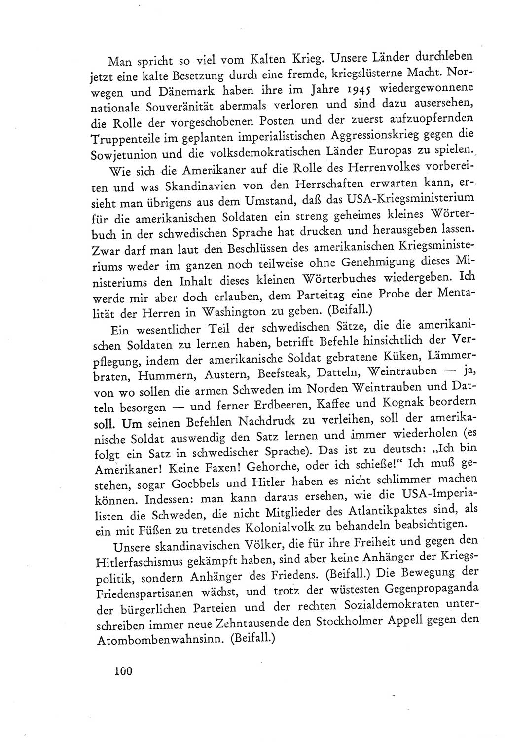 Protokoll der Verhandlungen des Ⅲ. Parteitages der Sozialistischen Einheitspartei Deutschlands (SED) [Deutsche Demokratische Republik (DDR)] 1950, Band 2, Seite 100 (Prot. Verh. Ⅲ. PT SED DDR 1950, Bd. 2, S. 100)