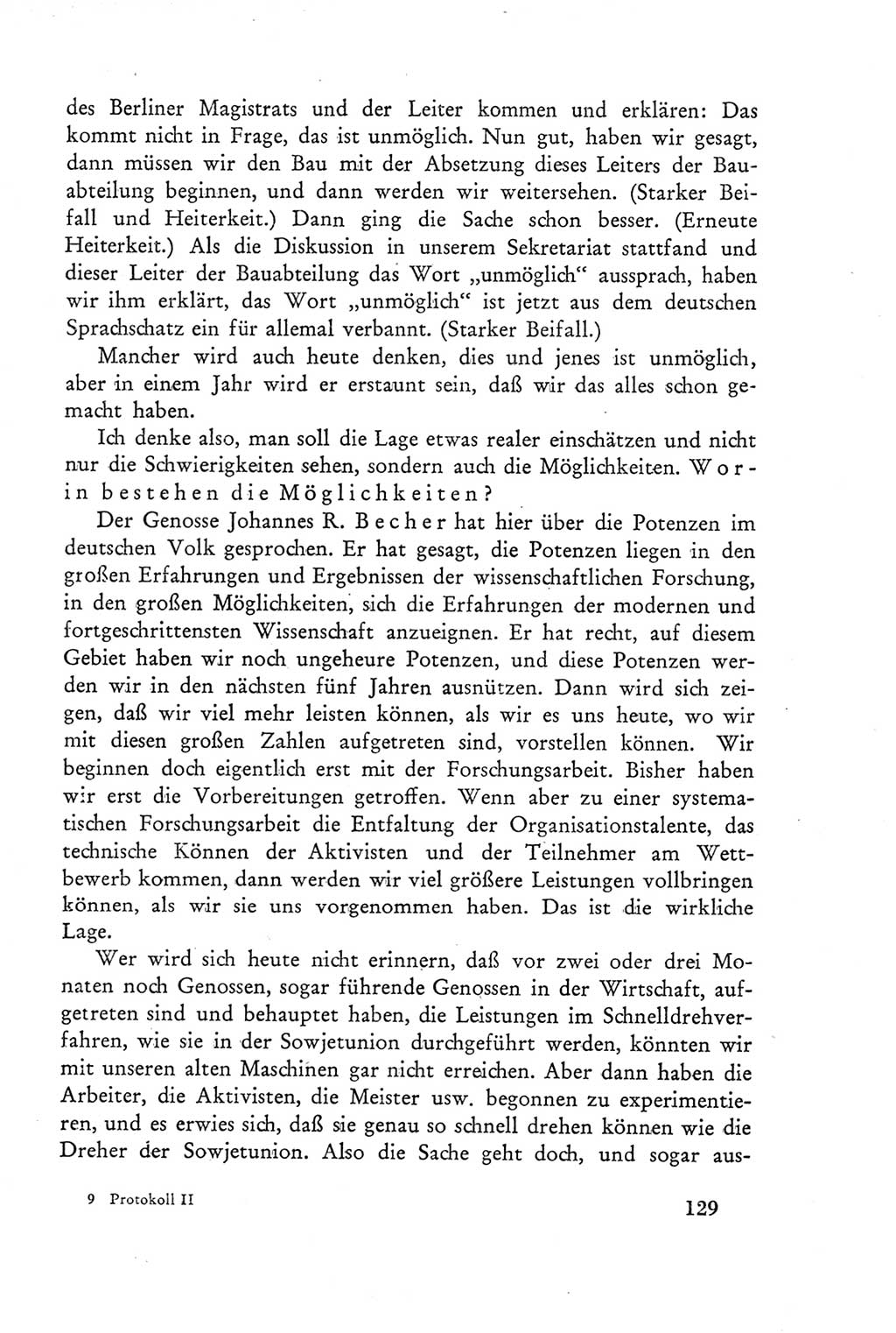 Protokoll der Verhandlungen des Ⅲ. Parteitages der Sozialistischen Einheitspartei Deutschlands (SED) [Deutsche Demokratische Republik (DDR)] 1950, Band 2, Seite 129 (Prot. Verh. Ⅲ. PT SED DDR 1950, Bd. 2, S. 129)