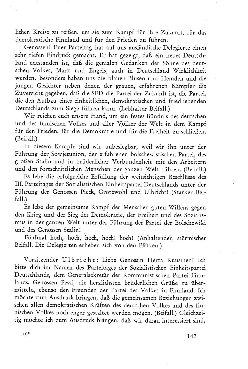 Protokoll der Verhandlungen des Ⅲ. Parteitages der Sozialistischen Einheitspartei Deutschlands (SED) [Deutsche Demokratische Republik (DDR)] 1950, Band 2, Seite 147 (Prot. Verh. Ⅲ. PT SED DDR 1950, Bd. 2, S. 147)