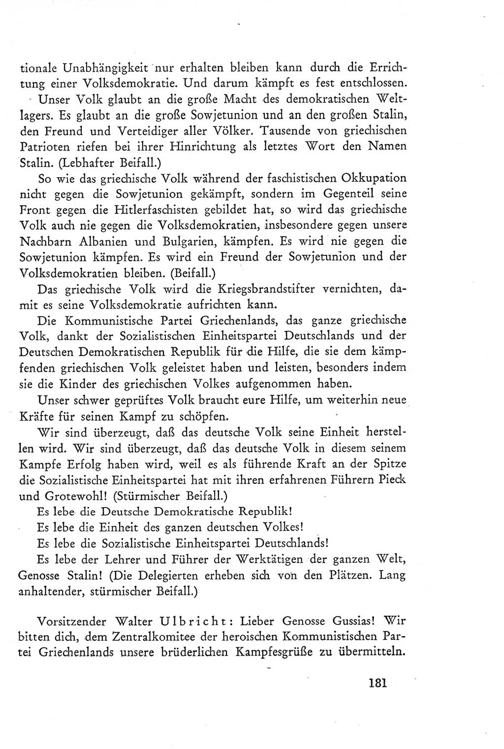 Protokoll der Verhandlungen des Ⅲ. Parteitages der Sozialistischen Einheitspartei Deutschlands (SED) [Deutsche Demokratische Republik (DDR)] 1950, Band 2, Seite 181 (Prot. Verh. Ⅲ. PT SED DDR 1950, Bd. 2, S. 181)