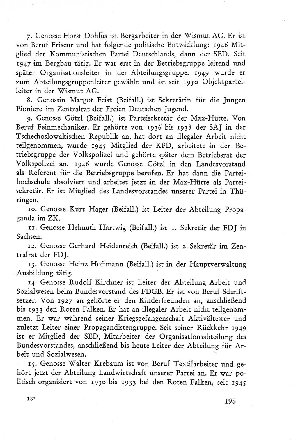 Protokoll der Verhandlungen des Ⅲ. Parteitages der Sozialistischen Einheitspartei Deutschlands (SED) [Deutsche Demokratische Republik (DDR)] 1950, Band 2, Seite 195 (Prot. Verh. Ⅲ. PT SED DDR 1950, Bd. 2, S. 195)