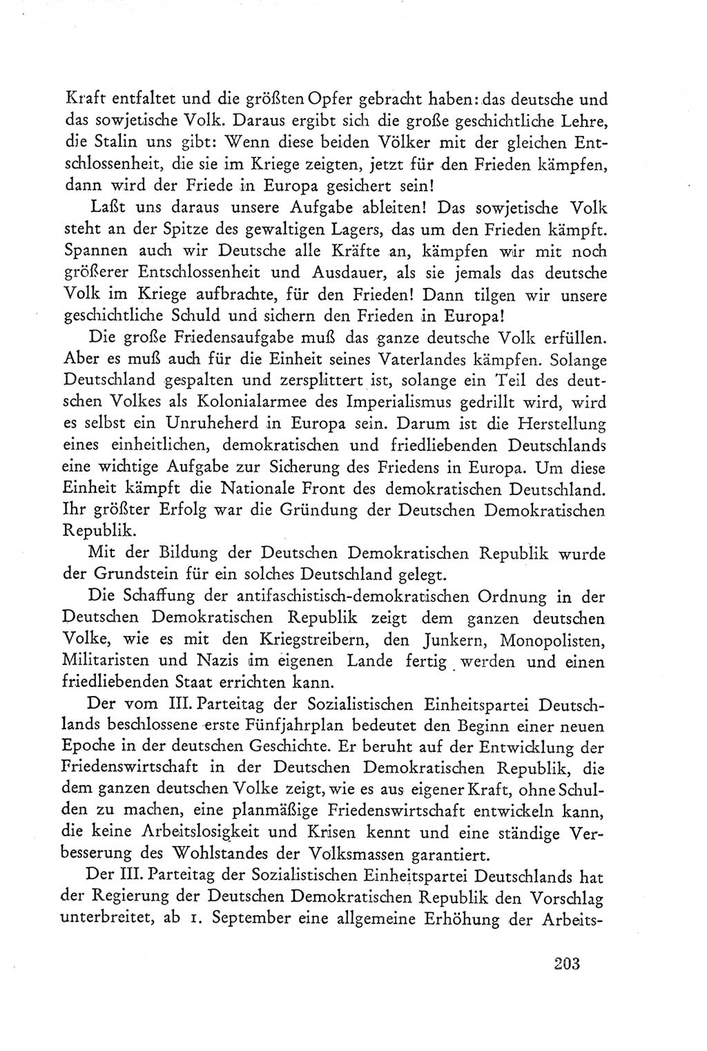 Protokoll der Verhandlungen des Ⅲ. Parteitages der Sozialistischen Einheitspartei Deutschlands (SED) [Deutsche Demokratische Republik (DDR)] 1950, Band 2, Seite 203 (Prot. Verh. Ⅲ. PT SED DDR 1950, Bd. 2, S. 203)