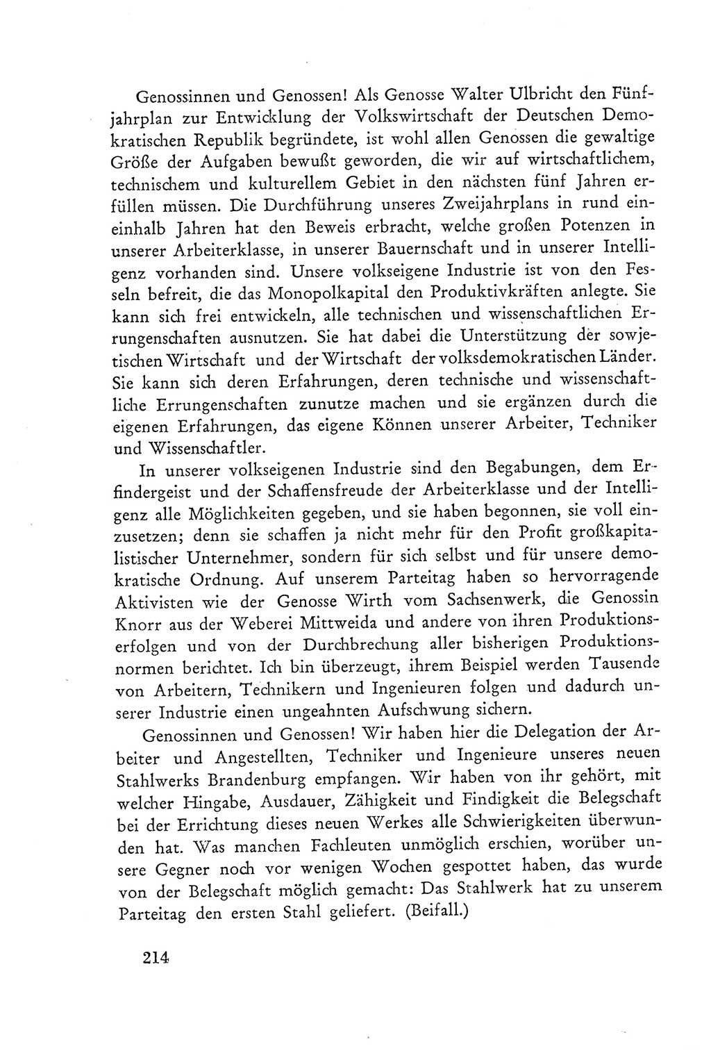 Protokoll der Verhandlungen des Ⅲ. Parteitages der Sozialistischen Einheitspartei Deutschlands (SED) [Deutsche Demokratische Republik (DDR)] 1950, Band 2, Seite 214 (Prot. Verh. Ⅲ. PT SED DDR 1950, Bd. 2, S. 214)