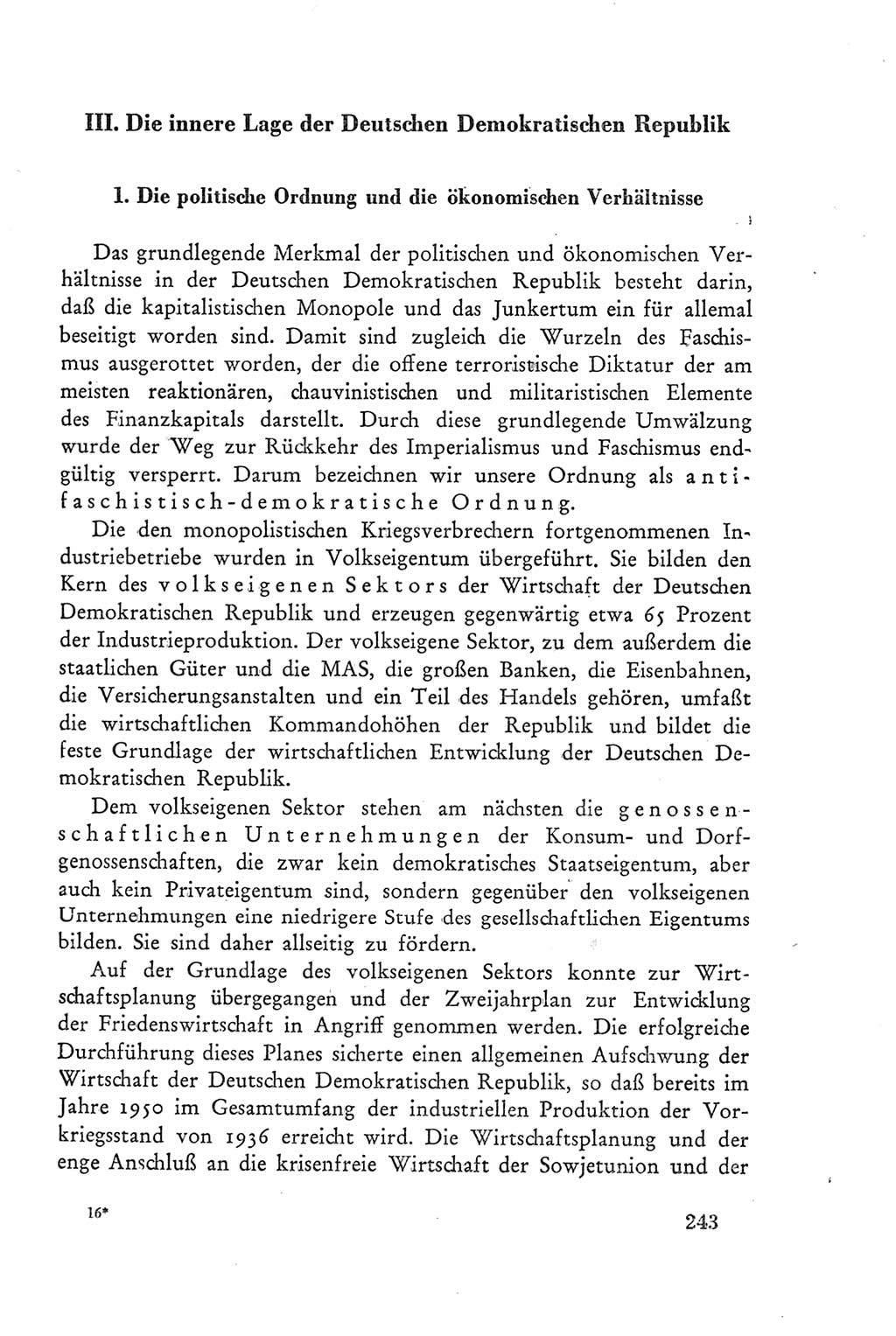 Protokoll der Verhandlungen des Ⅲ. Parteitages der Sozialistischen Einheitspartei Deutschlands (SED) [Deutsche Demokratische Republik (DDR)] 1950, Band 2, Seite 243 (Prot. Verh. Ⅲ. PT SED DDR 1950, Bd. 2, S. 243)