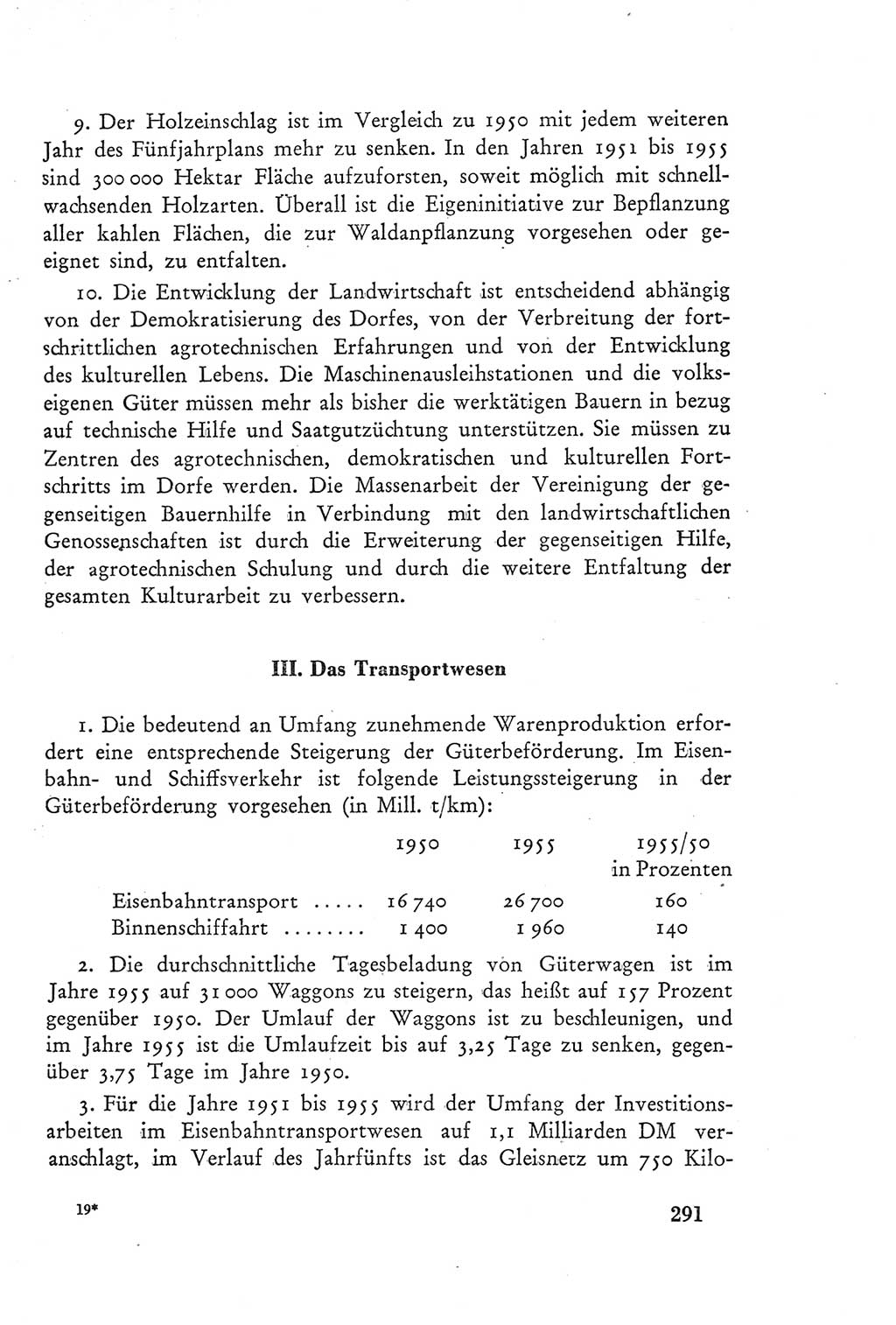 Protokoll der Verhandlungen des Ⅲ. Parteitages der Sozialistischen Einheitspartei Deutschlands (SED) [Deutsche Demokratische Republik (DDR)] 1950, Band 2, Seite 291 (Prot. Verh. Ⅲ. PT SED DDR 1950, Bd. 2, S. 291)