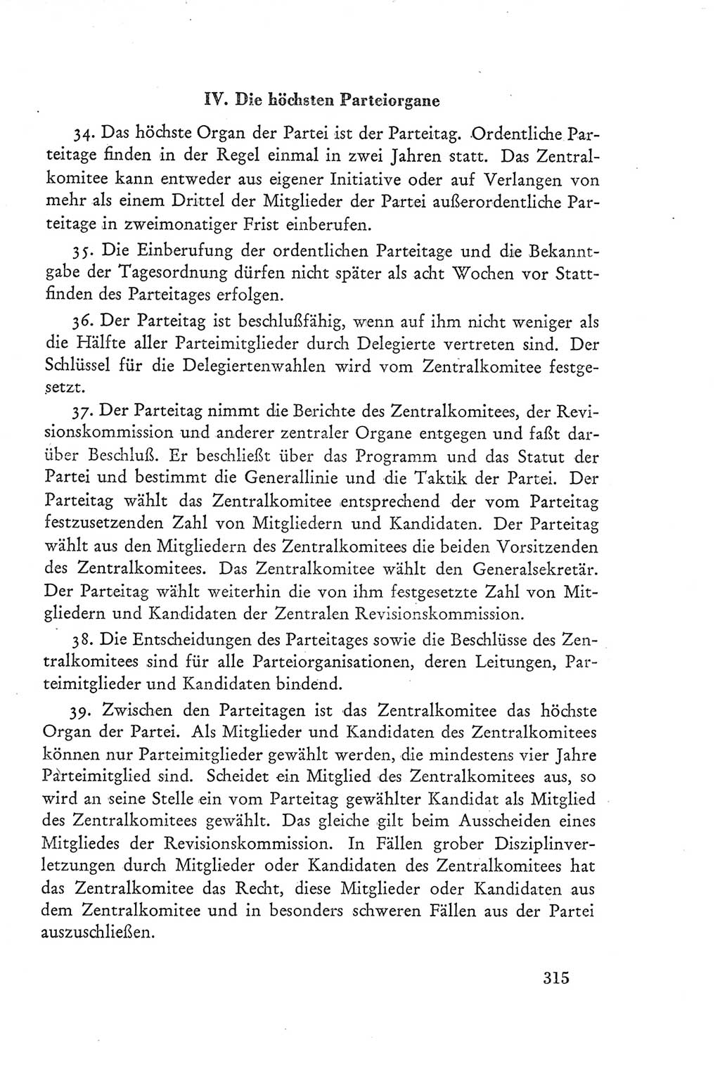 Protokoll der Verhandlungen des Ⅲ. Parteitages der Sozialistischen Einheitspartei Deutschlands (SED) [Deutsche Demokratische Republik (DDR)] 1950, Band 2, Seite 315 (Prot. Verh. Ⅲ. PT SED DDR 1950, Bd. 2, S. 315)