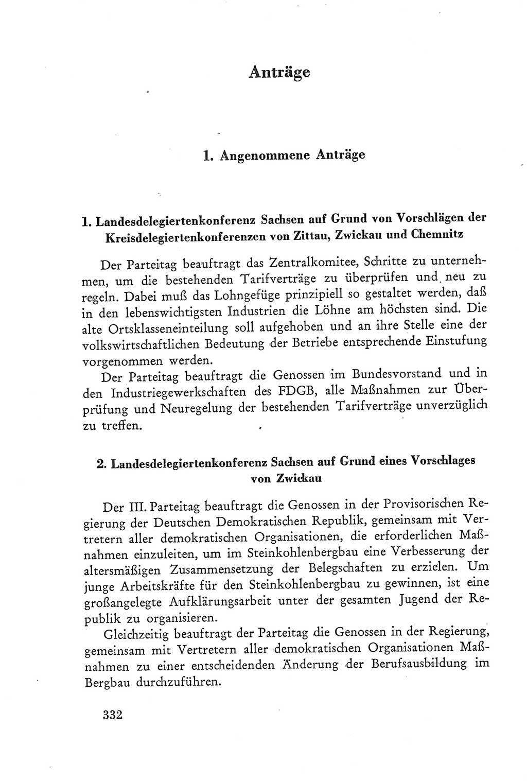 Protokoll der Verhandlungen des Ⅲ. Parteitages der Sozialistischen Einheitspartei Deutschlands (SED) [Deutsche Demokratische Republik (DDR)] 1950, Band 2, Seite 332 (Prot. Verh. Ⅲ. PT SED DDR 1950, Bd. 2, S. 332)