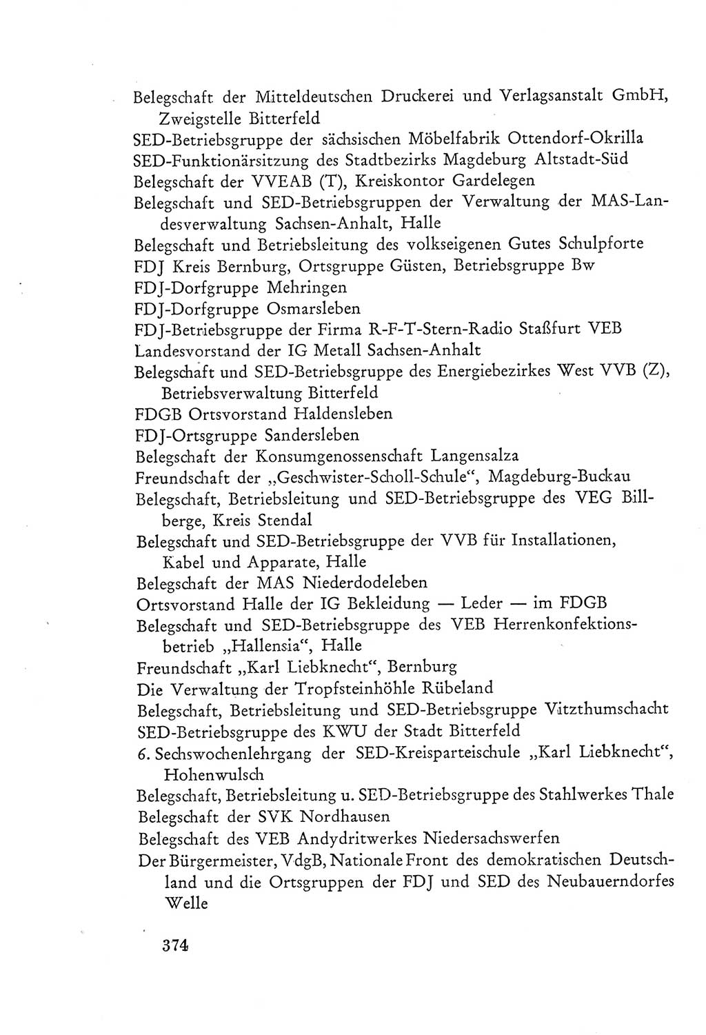 Protokoll der Verhandlungen des Ⅲ. Parteitages der Sozialistischen Einheitspartei Deutschlands (SED) [Deutsche Demokratische Republik (DDR)] 1950, Band 2, Seite 374 (Prot. Verh. Ⅲ. PT SED DDR 1950, Bd. 2, S. 374)