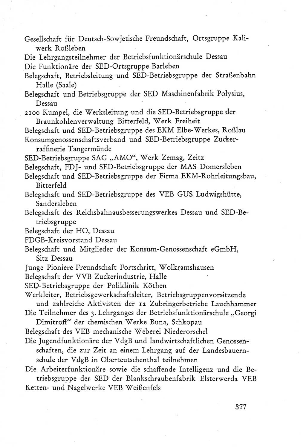 Protokoll der Verhandlungen des Ⅲ. Parteitages der Sozialistischen Einheitspartei Deutschlands (SED) [Deutsche Demokratische Republik (DDR)] 1950, Band 2, Seite 377 (Prot. Verh. Ⅲ. PT SED DDR 1950, Bd. 2, S. 377)