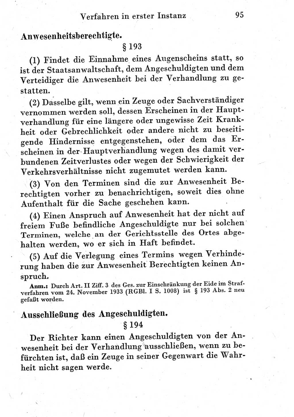 Strafprozeßordnung (StPO), Gerichtsverfassungsgesetz (GVG) und zahlreiche Nebengesetze der Deutschen Demokratischen Republik (DDR) 1950, Seite 95 (StPO GVG Ges. DDR 1950, S. 95)