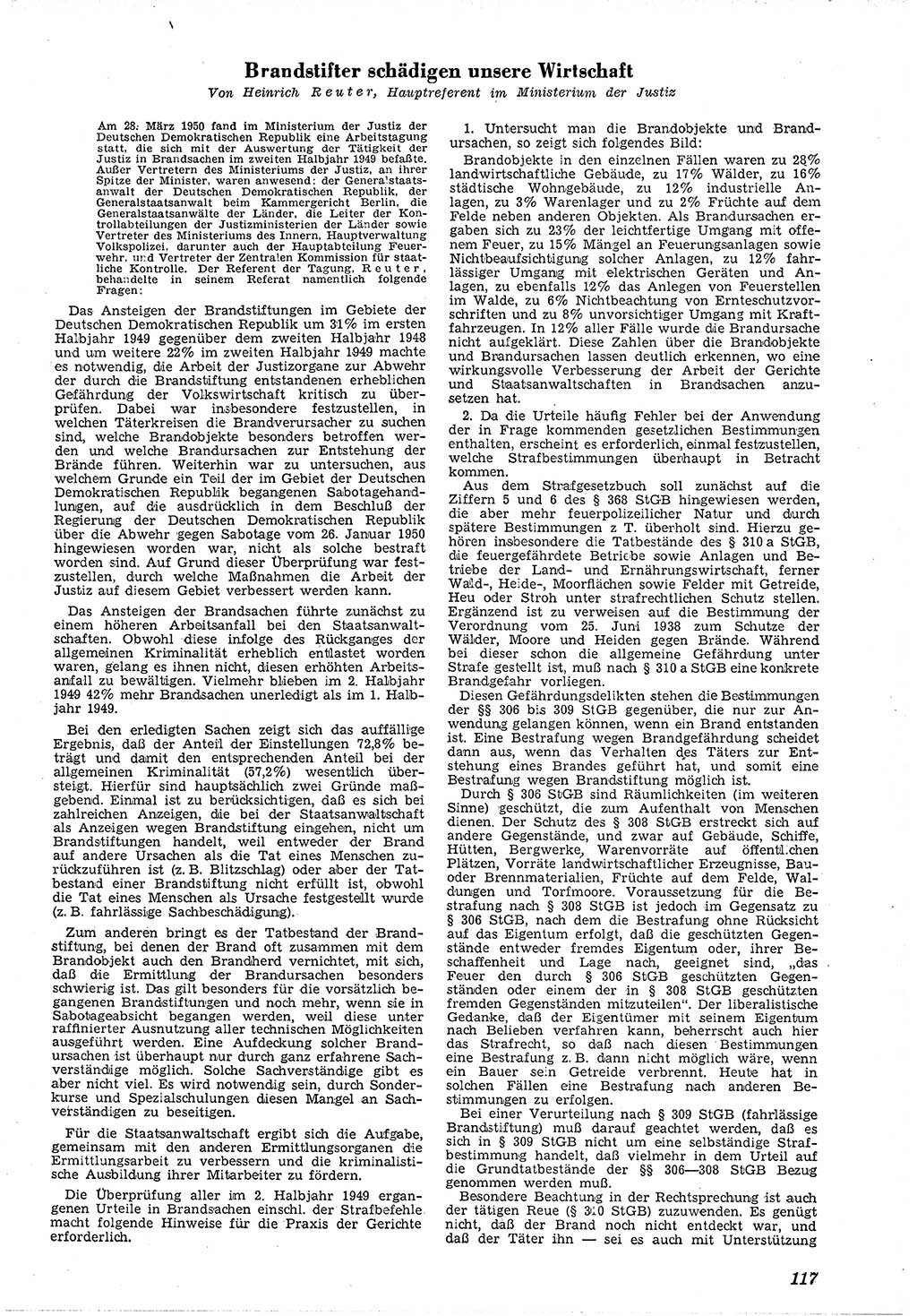 Neue Justiz (NJ), Zeitschrift für Recht und Rechtswissenschaft [Deutsche Demokratische Republik (DDR)], 4. Jahrgang 1950, Seite 117 (NJ DDR 1950, S. 117)
