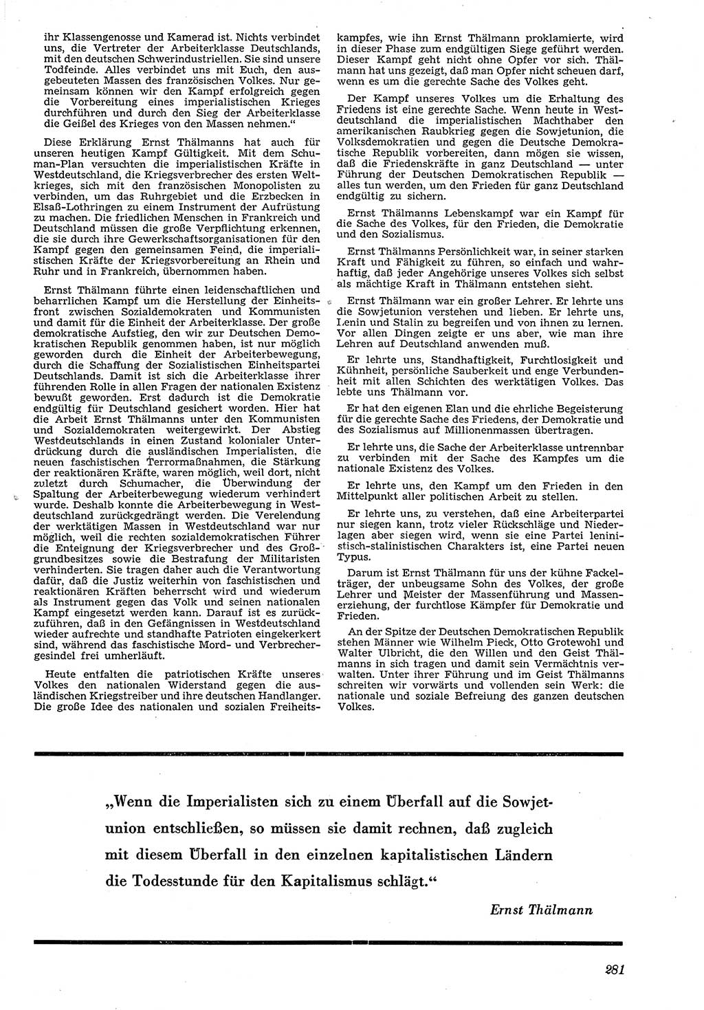 Neue Justiz (NJ), Zeitschrift für Recht und Rechtswissenschaft [Deutsche Demokratische Republik (DDR)], 4. Jahrgang 1950, Seite 281 (NJ DDR 1950, S. 281)