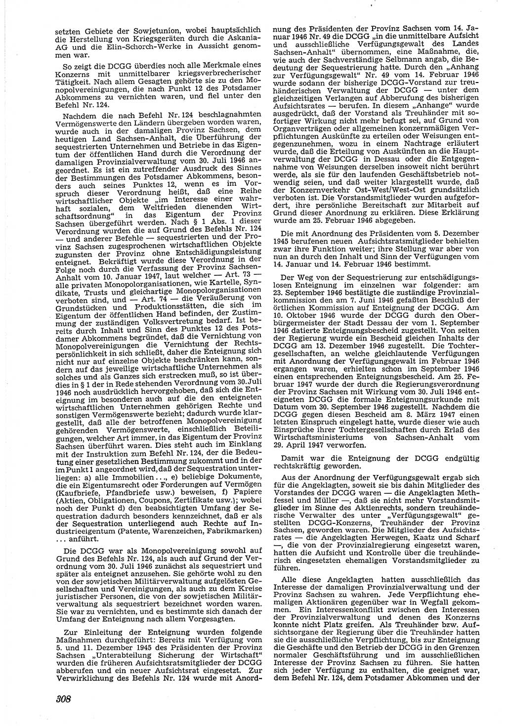 Neue Justiz (NJ), Zeitschrift für Recht und Rechtswissenschaft [Deutsche Demokratische Republik (DDR)], 4. Jahrgang 1950, Seite 308 (NJ DDR 1950, S. 308)