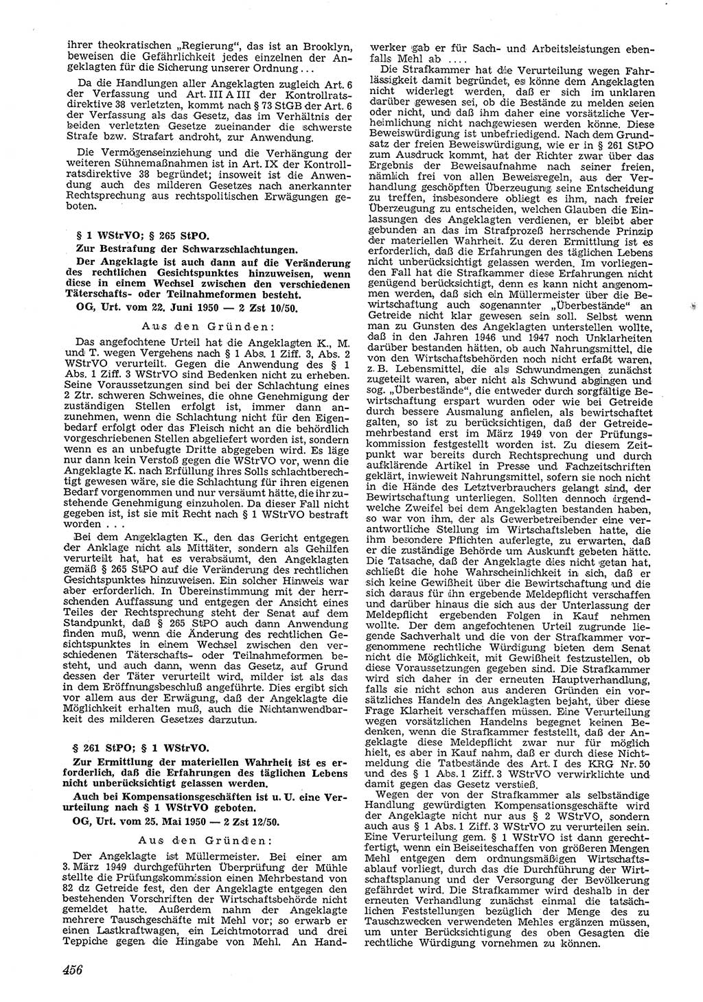 Neue Justiz (NJ), Zeitschrift für Recht und Rechtswissenschaft [Deutsche Demokratische Republik (DDR)], 4. Jahrgang 1950, Seite 456 (NJ DDR 1950, S. 456)