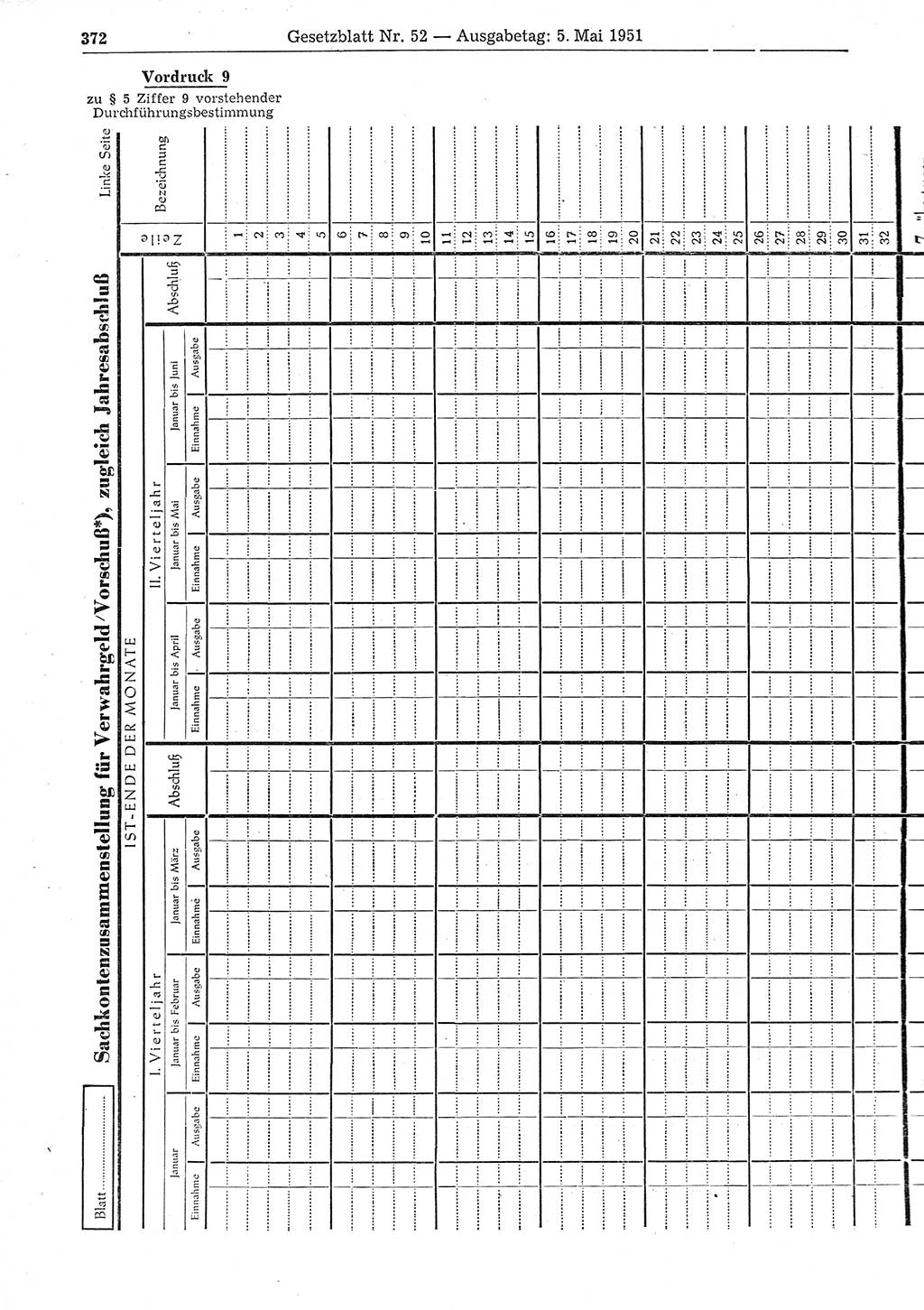 Gesetzblatt (GBl.) der Deutschen Demokratischen Republik (DDR) 1951, Seite 372 (GBl. DDR 1951, S. 372)