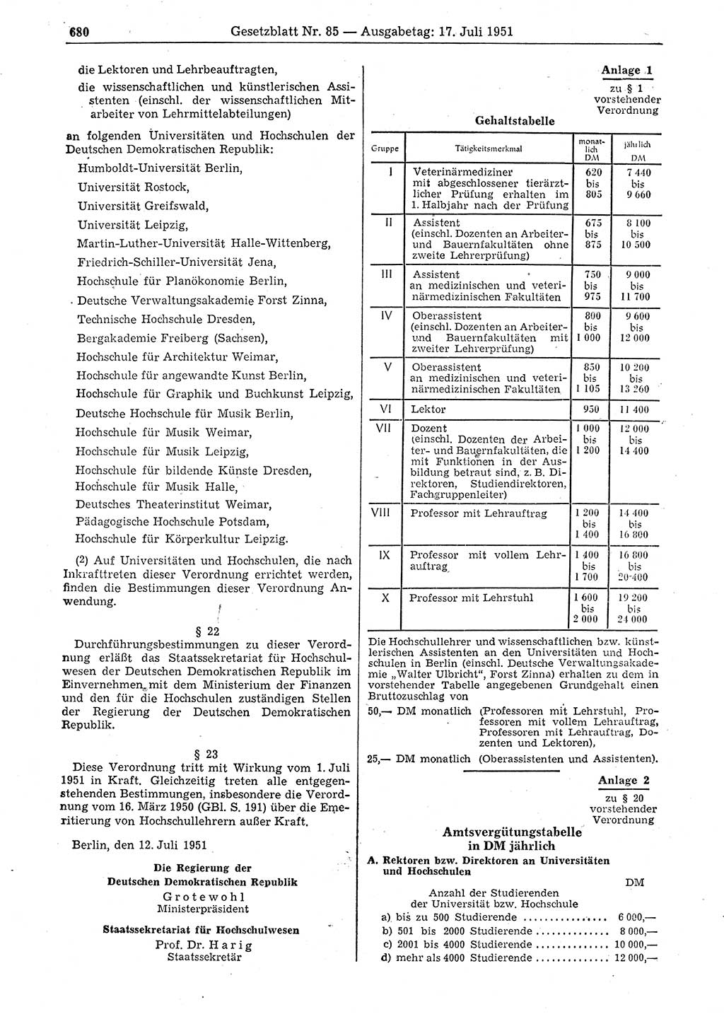 Gesetzblatt (GBl.) der Deutschen Demokratischen Republik (DDR) 1951, Seite 680 (GBl. DDR 1951, S. 680)