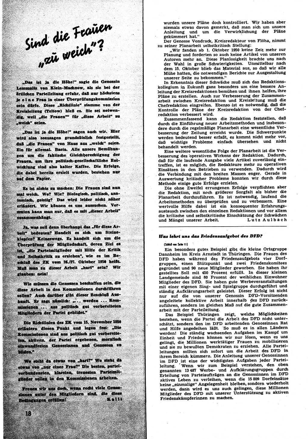 Neuer Weg (NW), Halbmonatsschrift für aktuelle Fragen der Arbeiterbewegung [Zentralkomitee (ZK) Sozialistische Einheitspartei Deutschlands (SED)], 6. Jahrgang [Deutsche Demokratische Republik (DDR)] 1951, Heft 2/18 (NW ZK SED DDR 1951, H. 2/18)