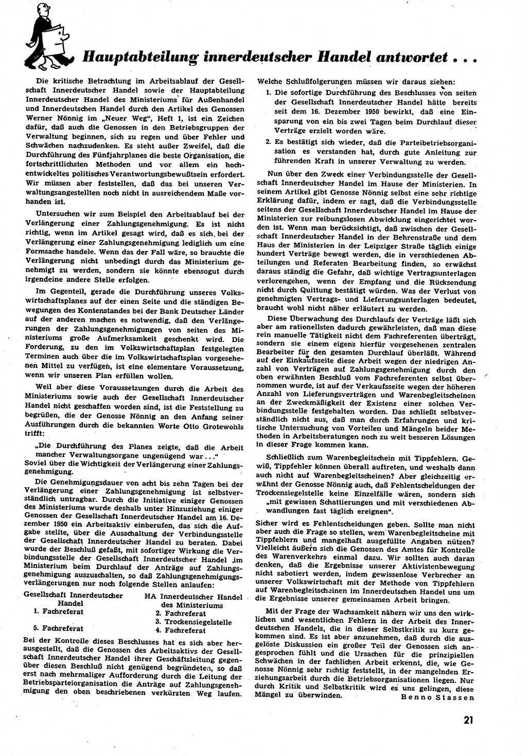 Neuer Weg (NW), Halbmonatsschrift für aktuelle Fragen der Arbeiterbewegung [Zentralkomitee (ZK) Sozialistische Einheitspartei Deutschlands (SED)], 6. Jahrgang [Deutsche Demokratische Republik (DDR)] 1951, Heft 3/21 (NW ZK SED DDR 1951, H. 3/21)