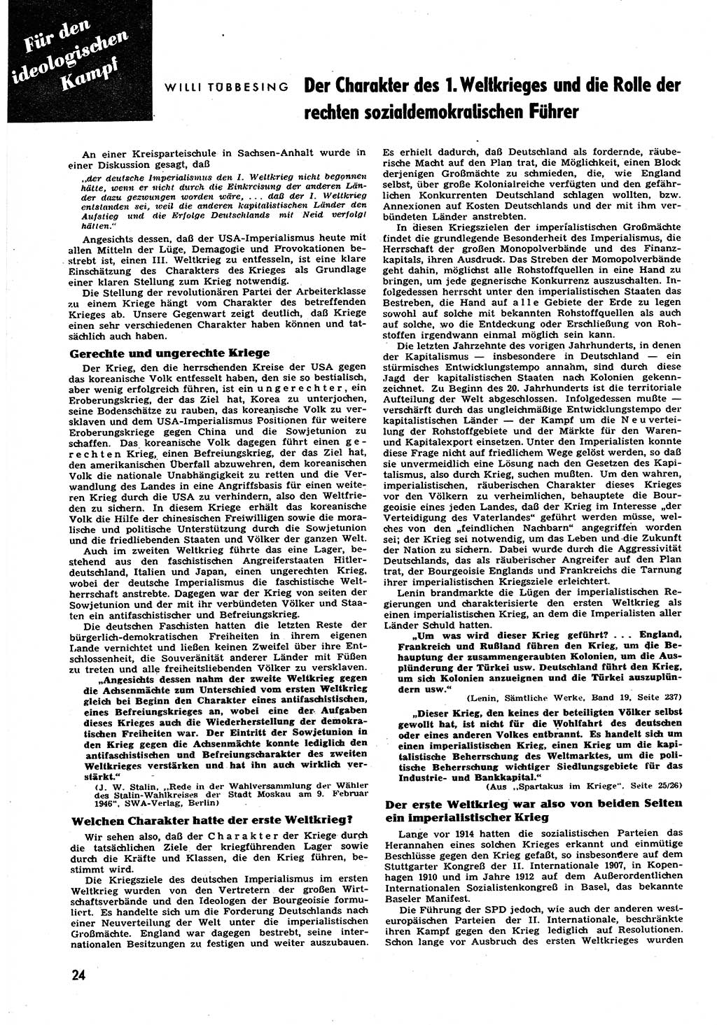 Neuer Weg (NW), Halbmonatsschrift für aktuelle Fragen der Arbeiterbewegung [Zentralkomitee (ZK) Sozialistische Einheitspartei Deutschlands (SED)], 6. Jahrgang [Deutsche Demokratische Republik (DDR)] 1951, Heft 3/24 (NW ZK SED DDR 1951, H. 3/24)