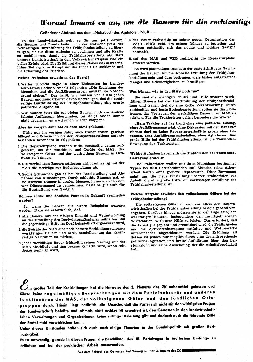 Neuer Weg (NW), Halbmonatsschrift für aktuelle Fragen der Arbeiterbewegung [Zentralkomitee (ZK) Sozialistische Einheitspartei Deutschlands (SED)], 6. Jahrgang [Deutsche Demokratische Republik (DDR)] 1951, Heft 4/6 (NW ZK SED DDR 1951, H. 4/6)