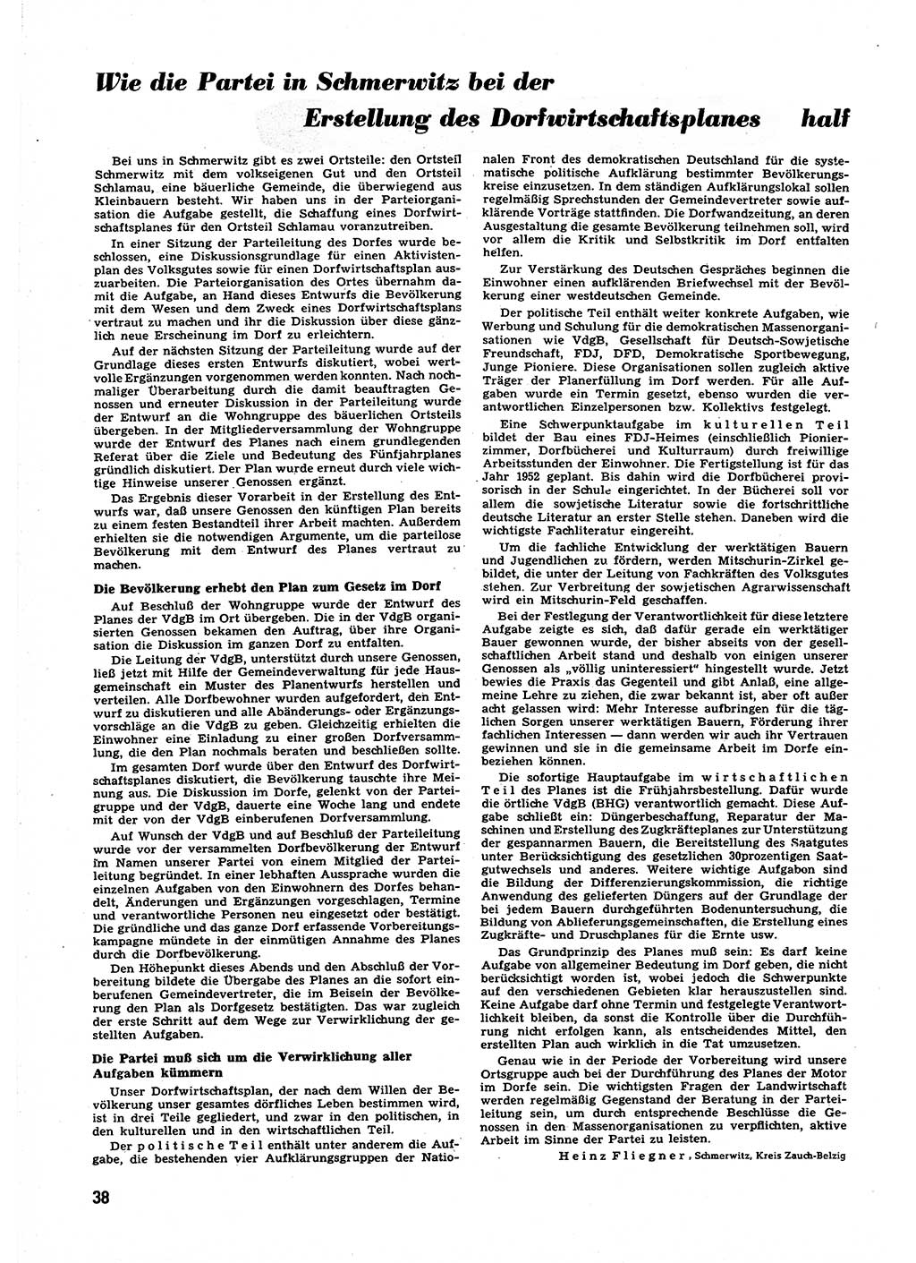 Neuer Weg (NW), Halbmonatsschrift für aktuelle Fragen der Arbeiterbewegung [Zentralkomitee (ZK) Sozialistische Einheitspartei Deutschlands (SED)], 6. Jahrgang [Deutsche Demokratische Republik (DDR)] 1951, Heft 5/38 (NW ZK SED DDR 1951, H. 5/38)