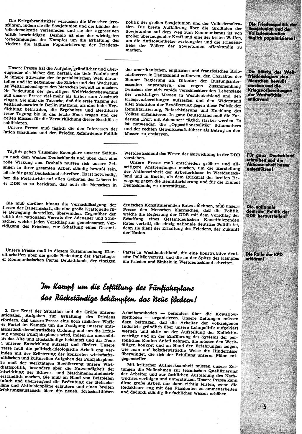 Neuer Weg (NW), Halbmonatsschrift für aktuelle Fragen der Arbeiterbewegung [Zentralkomitee (ZK) Sozialistische Einheitspartei Deutschlands (SED)], 6. Jahrgang [Deutsche Demokratische Republik (DDR)] 1951, Heft 6/5 (NW ZK SED DDR 1951, H. 6/5)