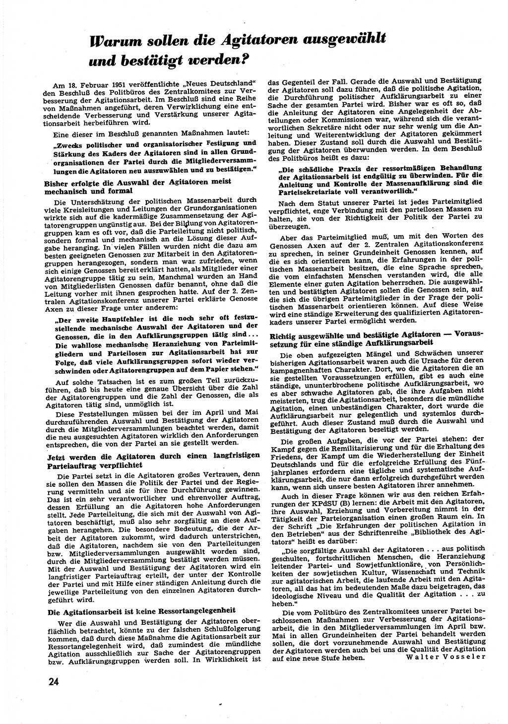 Neuer Weg (NW), Halbmonatsschrift für aktuelle Fragen der Arbeiterbewegung [Zentralkomitee (ZK) Sozialistische Einheitspartei Deutschlands (SED)], 6. Jahrgang [Deutsche Demokratische Republik (DDR)] 1951, Heft 6/24 (NW ZK SED DDR 1951, H. 6/24)