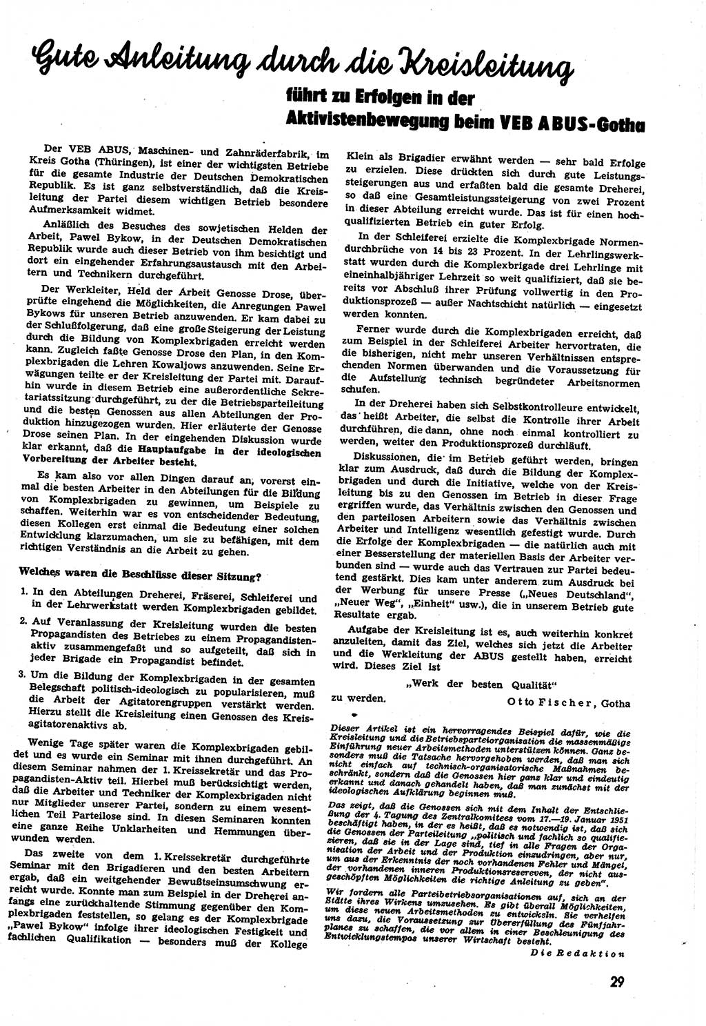 Neuer Weg (NW), Halbmonatsschrift für aktuelle Fragen der Arbeiterbewegung [Zentralkomitee (ZK) Sozialistische Einheitspartei Deutschlands (SED)], 6. Jahrgang [Deutsche Demokratische Republik (DDR)] 1951, Heft 9/29 (NW ZK SED DDR 1951, H. 9/29)