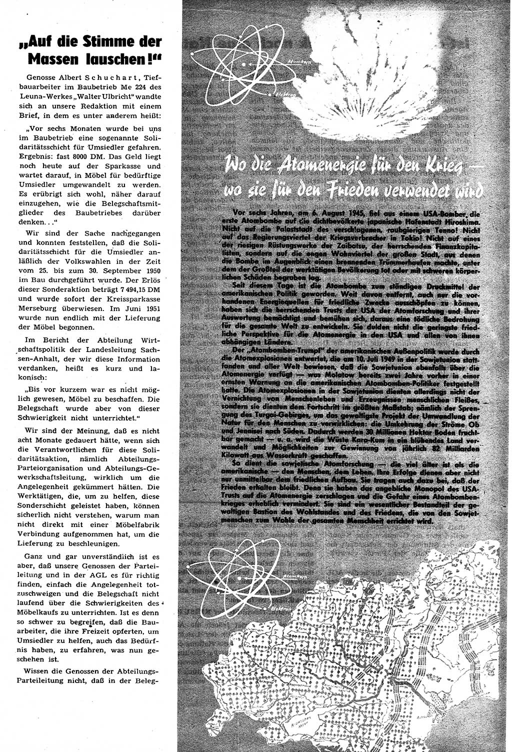 Neuer Weg (NW), Halbmonatsschrift für aktuelle Fragen der Arbeiterbewegung [Zentralkomitee (ZK) Sozialistische Einheitspartei Deutschlands (SED)], 6. Jahrgang [Deutsche Demokratische Republik (DDR)] 1951, Heft 14/27 (NW ZK SED DDR 1951, H. 14/27)