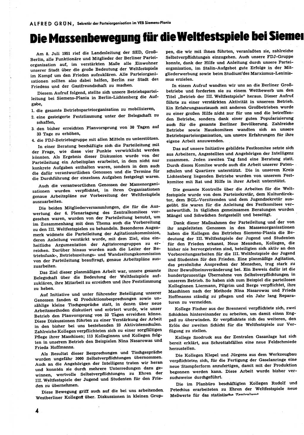 Neuer Weg (NW), Halbmonatsschrift für aktuelle Fragen der Arbeiterbewegung [Zentralkomitee (ZK) Sozialistische Einheitspartei Deutschlands (SED)], 6. Jahrgang [Deutsche Demokratische Republik (DDR)] 1951, Heft 15/4 (NW ZK SED DDR 1951, H. 15/4)