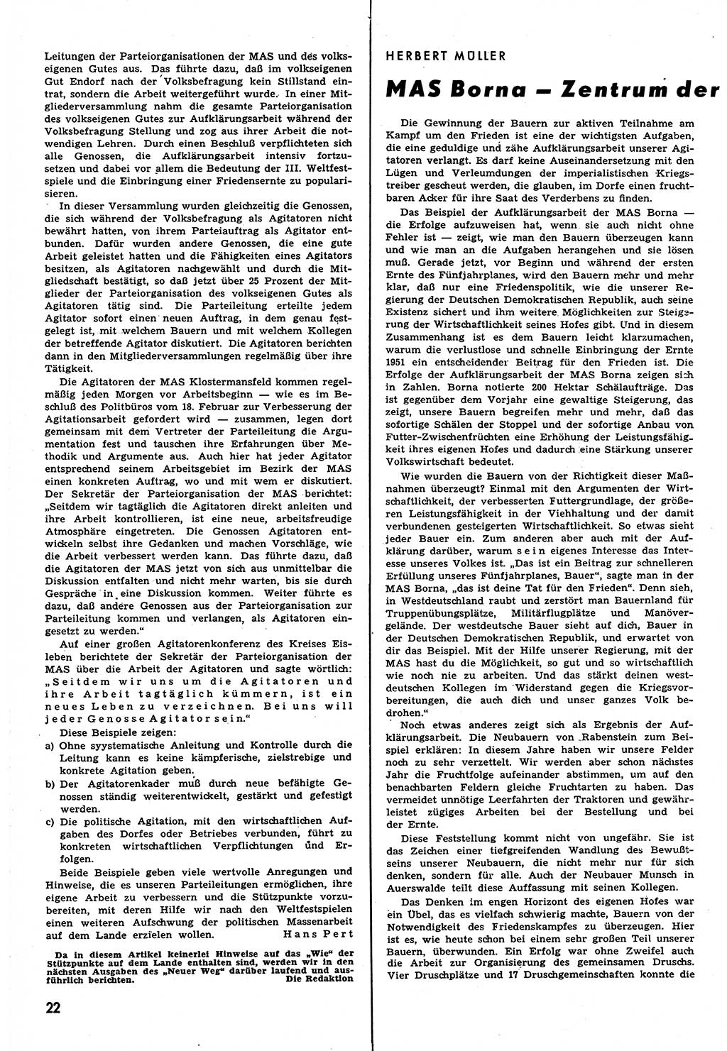 Neuer Weg (NW), Halbmonatsschrift für aktuelle Fragen der Arbeiterbewegung [Zentralkomitee (ZK) Sozialistische Einheitspartei Deutschlands (SED)], 6. Jahrgang [Deutsche Demokratische Republik (DDR)] 1951, Heft 16/22 (NW ZK SED DDR 1951, H. 16/22)