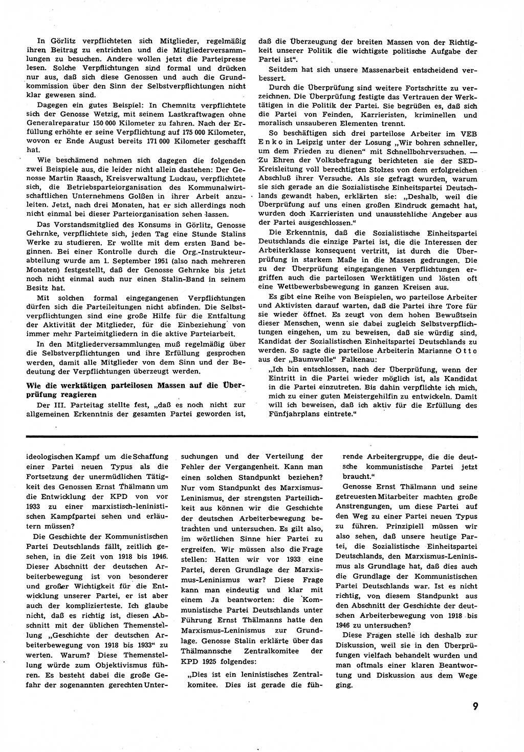 Neuer Weg (NW), Halbmonatsschrift für aktuelle Fragen der Arbeiterbewegung [Zentralkomitee (ZK) Sozialistische Einheitspartei Deutschlands (SED)], 6. Jahrgang [Deutsche Demokratische Republik (DDR)] 1951, Heft 21/9 (NW ZK SED DDR 1951, H. 21/9)