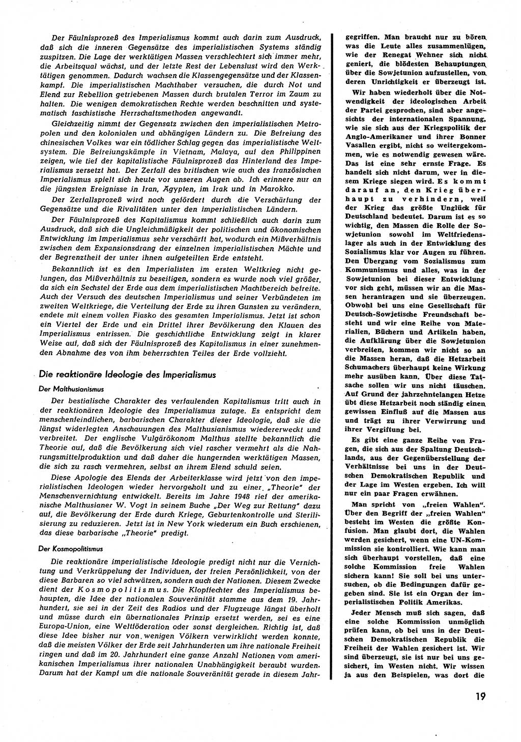 Neuer Weg (NW), Halbmonatsschrift für aktuelle Fragen der Arbeiterbewegung [Zentralkomitee (ZK) Sozialistische Einheitspartei Deutschlands (SED)], 6. Jahrgang [Deutsche Demokratische Republik (DDR)] 1951, Heft 21/19 (NW ZK SED DDR 1951, H. 21/19)