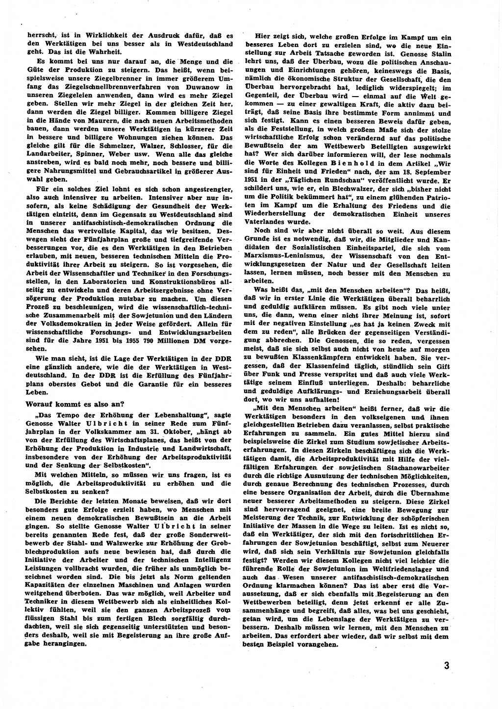 Neuer Weg (NW), Halbmonatsschrift für aktuelle Fragen der Arbeiterbewegung [Zentralkomitee (ZK) Sozialistische Einheitspartei Deutschlands (SED)], 6. Jahrgang [Deutsche Demokratische Republik (DDR)] 1951, Heft 22/3 (NW ZK SED DDR 1951, H. 22/3)