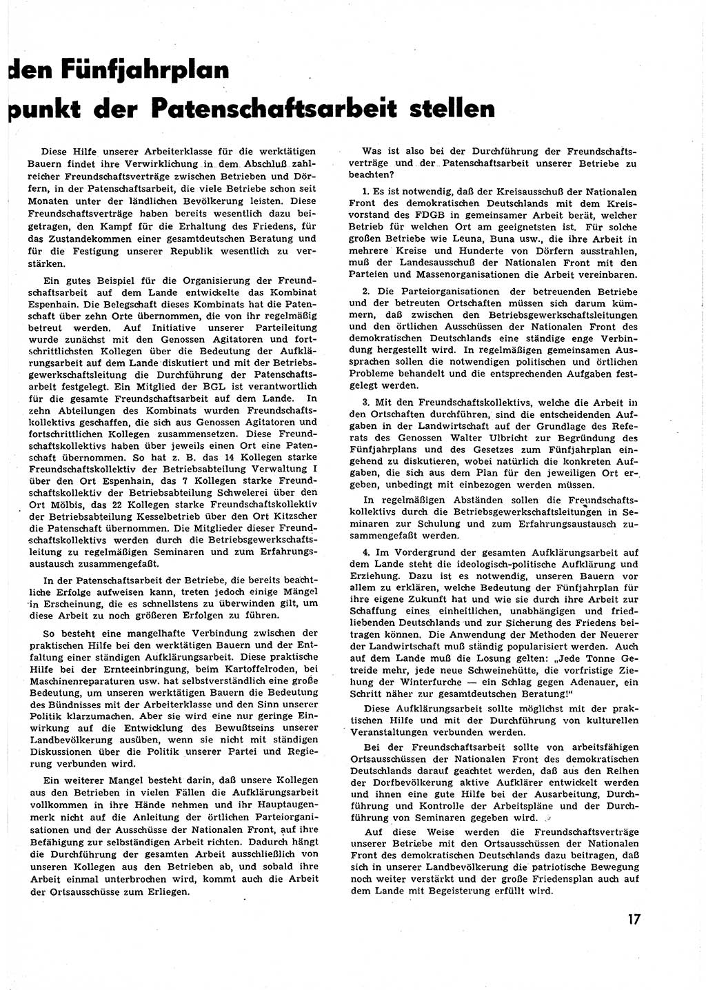 Neuer Weg (NW), Halbmonatsschrift für aktuelle Fragen der Arbeiterbewegung [Zentralkomitee (ZK) Sozialistische Einheitspartei Deutschlands (SED)], 6. Jahrgang [Deutsche Demokratische Republik (DDR)] 1951, Heft 23/17 (NW ZK SED DDR 1951, H. 23/17)