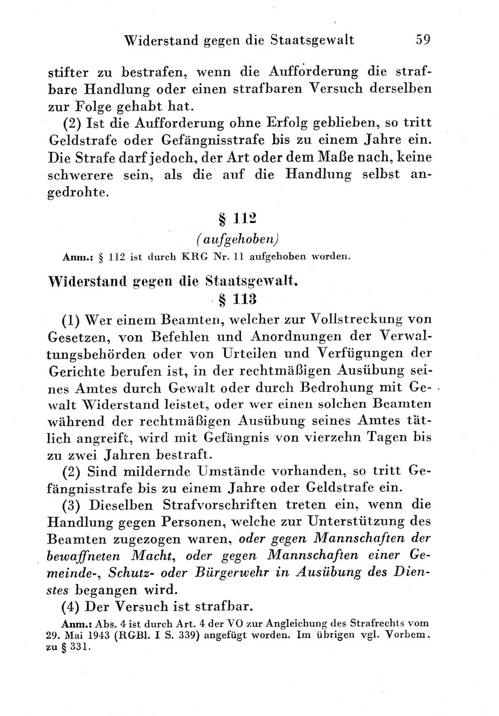 Strafgesetzbuch (StGB) und andere Strafgesetze [Deutsche Demokratische Republik (DDR)] 1951, Seite 59 (StGB Strafges. DDR 1951, S. 59)