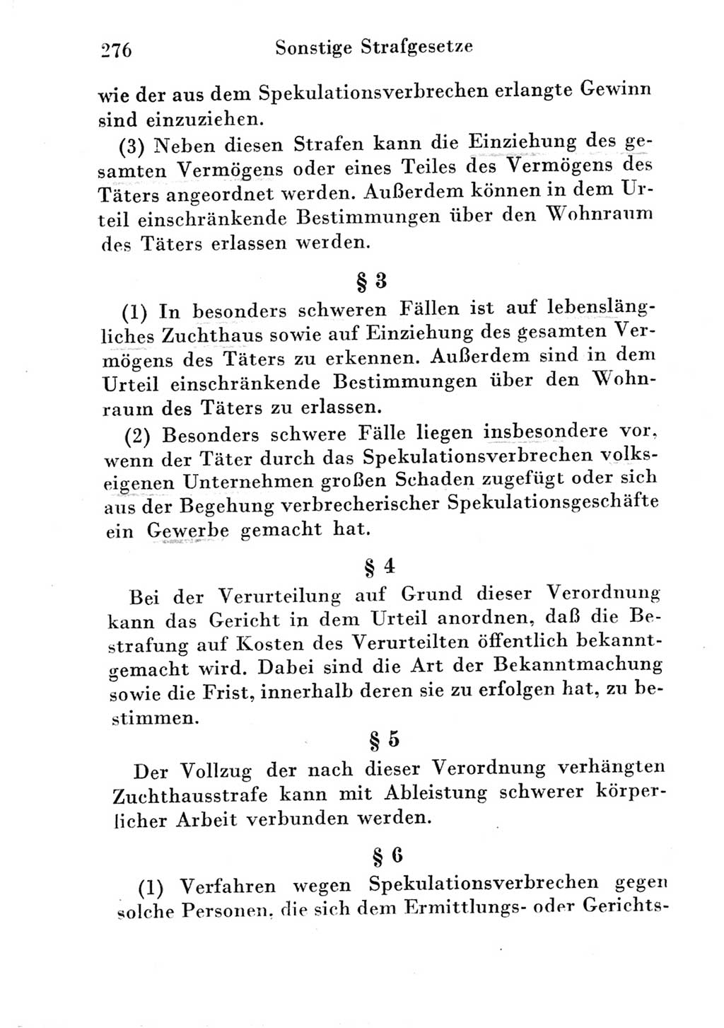 Strafgesetzbuch (StGB) und andere Strafgesetze [Deutsche Demokratische Republik (DDR)] 1951, Seite 276 (StGB Strafges. DDR 1951, S. 276)