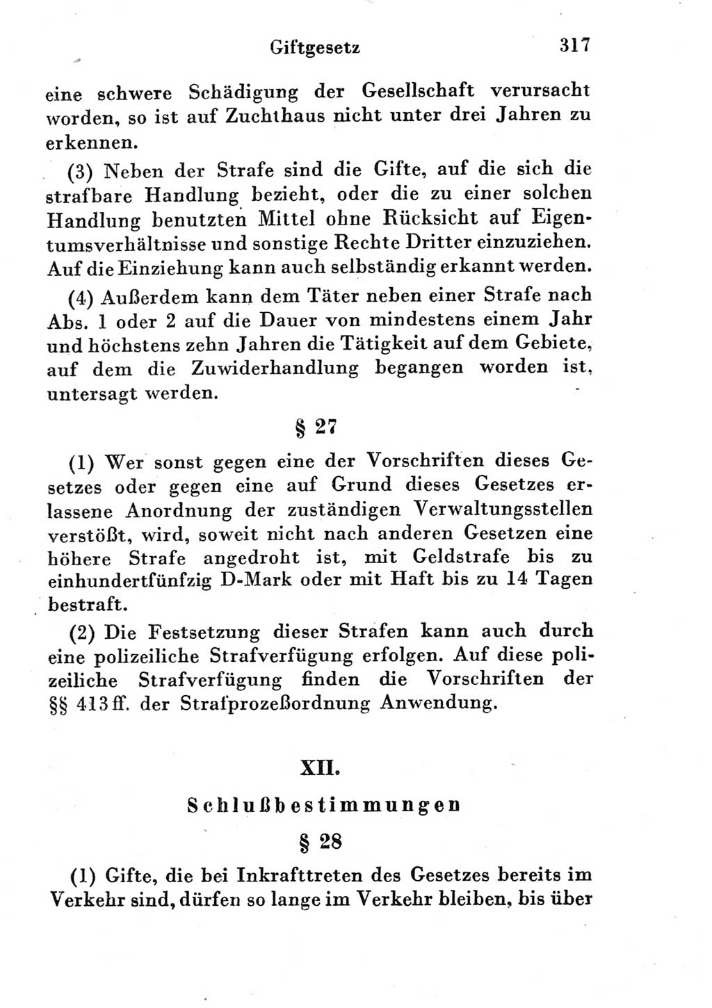 Strafgesetzbuch (StGB) und andere Strafgesetze [Deutsche Demokratische Republik (DDR)] 1951, Seite 317 (StGB Strafges. DDR 1951, S. 317)