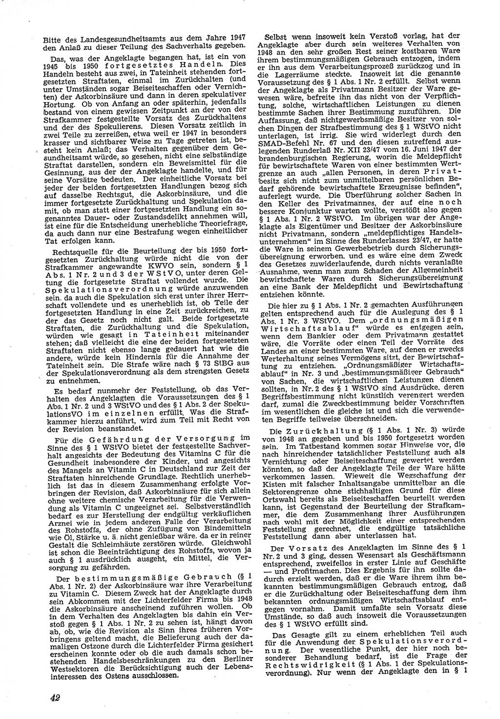 Neue Justiz (NJ), Zeitschrift für Recht und Rechtswissenschaft [Deutsche Demokratische Republik (DDR)], 5. Jahrgang 1951, Seite 42 (NJ DDR 1951, S. 42)