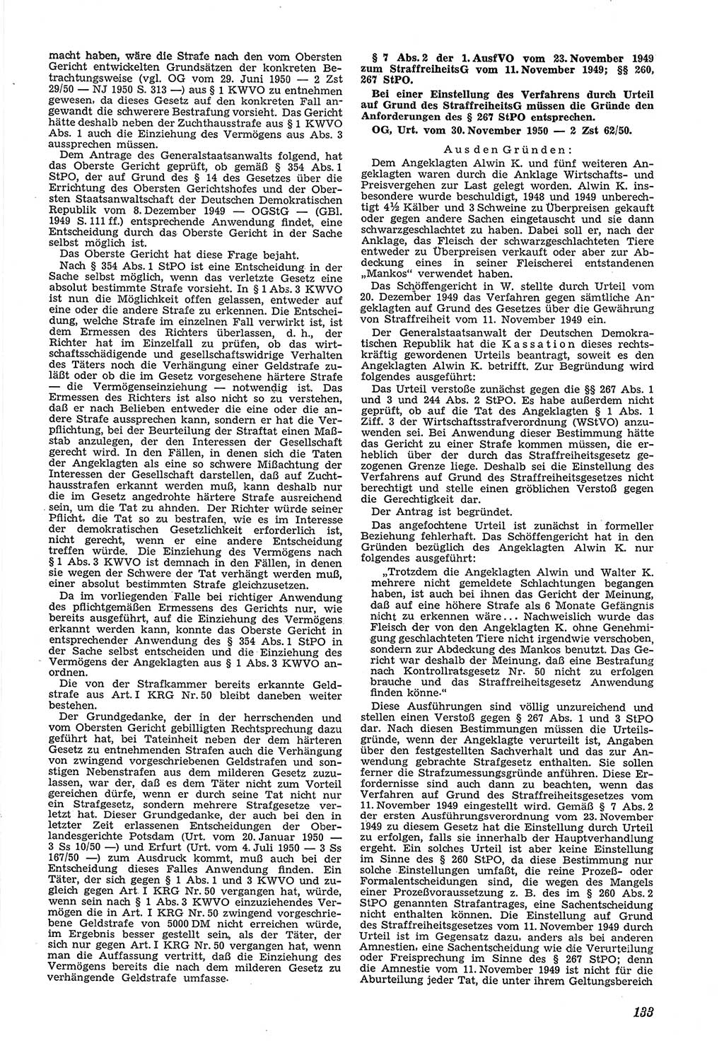 Neue Justiz (NJ), Zeitschrift für Recht und Rechtswissenschaft [Deutsche Demokratische Republik (DDR)], 5. Jahrgang 1951, Seite 133 (NJ DDR 1951, S. 133)