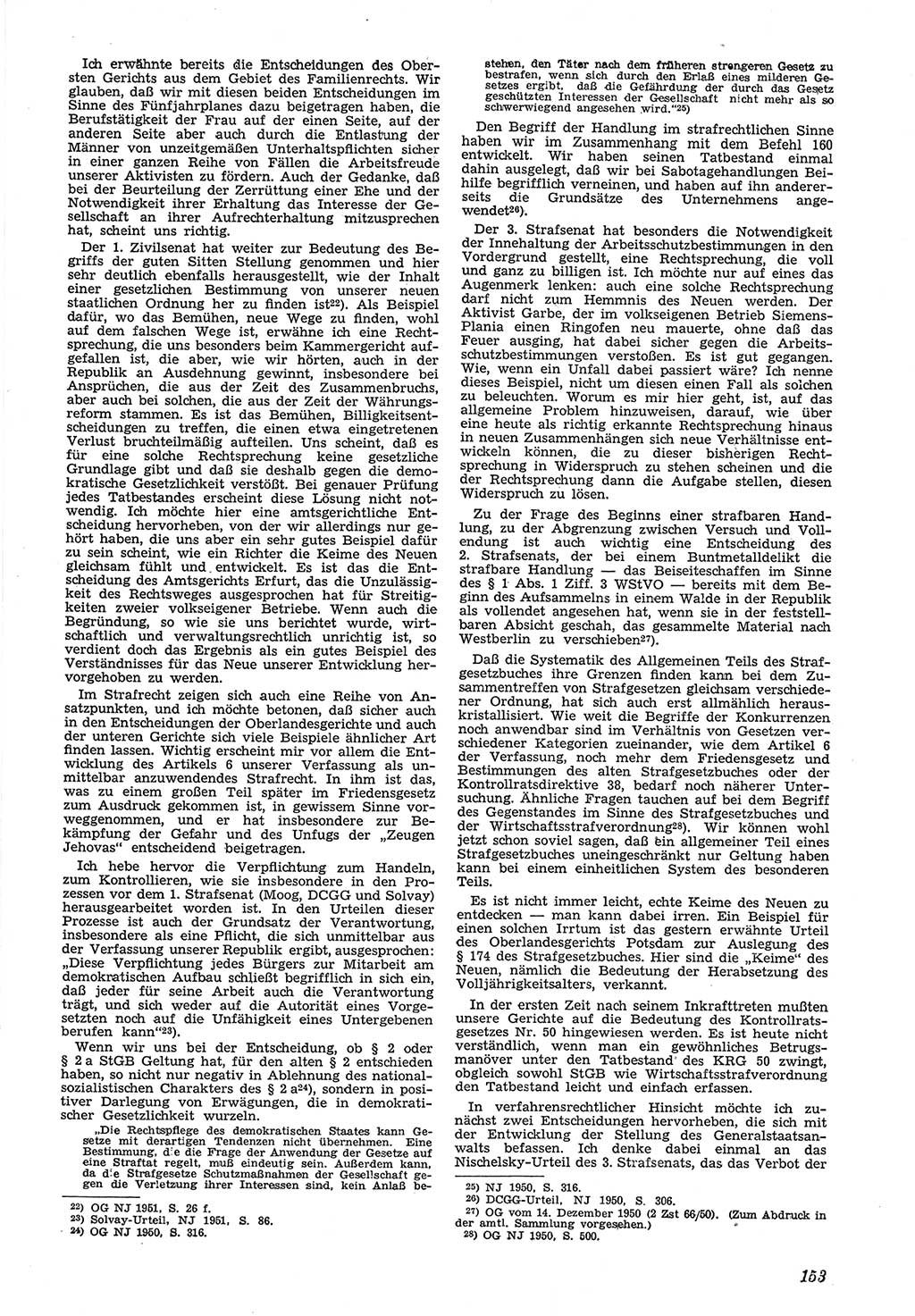 Neue Justiz (NJ), Zeitschrift für Recht und Rechtswissenschaft [Deutsche Demokratische Republik (DDR)], 5. Jahrgang 1951, Seite 153 (NJ DDR 1951, S. 153)