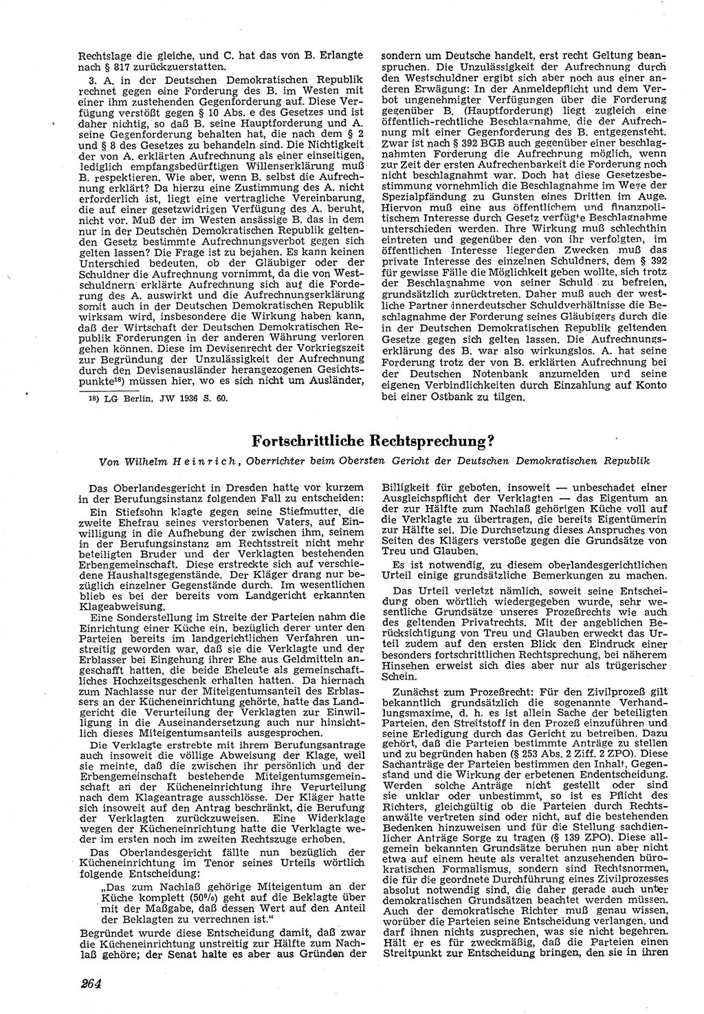 Neue Justiz (NJ), Zeitschrift für Recht und Rechtswissenschaft [Deutsche Demokratische Republik (DDR)], 5. Jahrgang 1951, Seite 264 (NJ DDR 1951, S. 264)