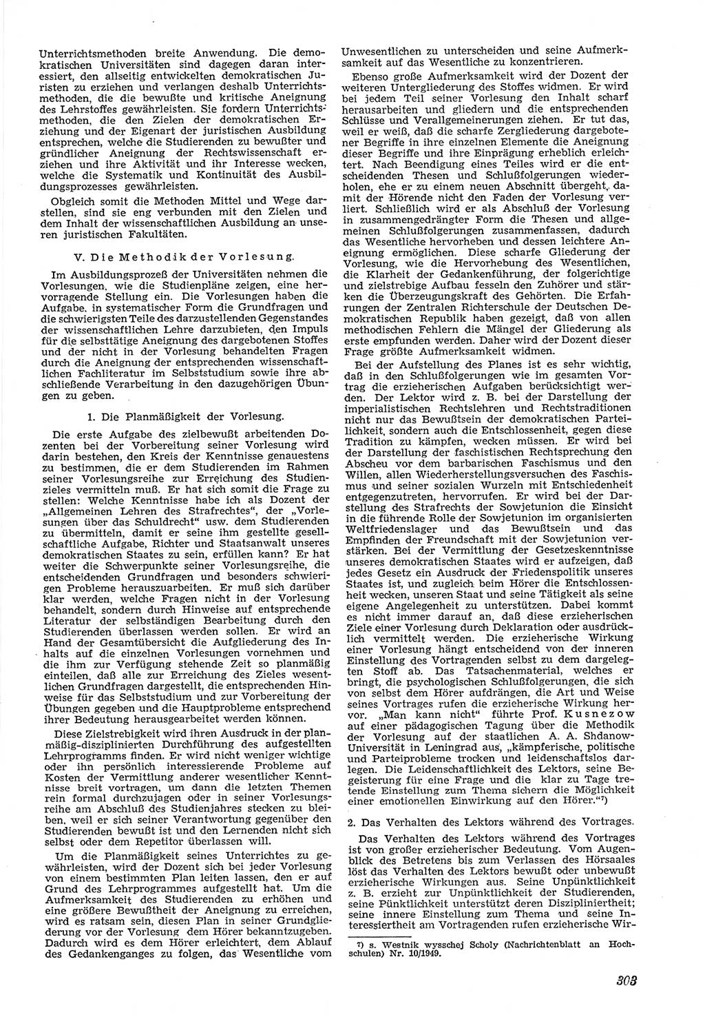 Neue Justiz (NJ), Zeitschrift für Recht und Rechtswissenschaft [Deutsche Demokratische Republik (DDR)], 5. Jahrgang 1951, Seite 303 (NJ DDR 1951, S. 303)