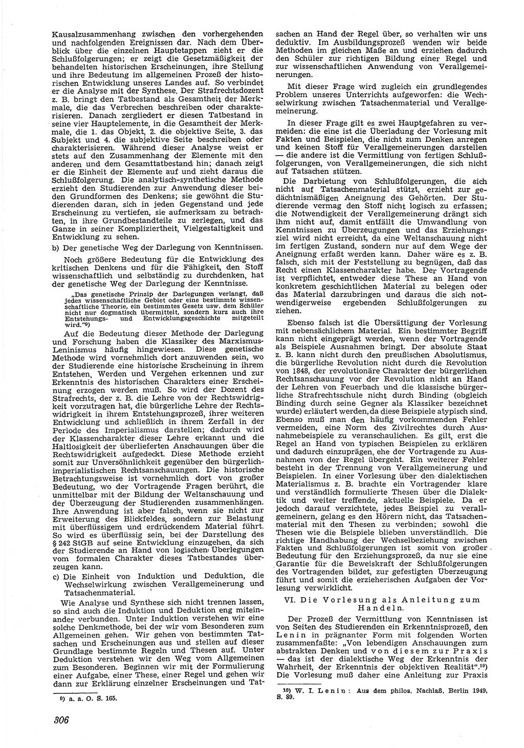 Neue Justiz (NJ), Zeitschrift für Recht und Rechtswissenschaft [Deutsche Demokratische Republik (DDR)], 5. Jahrgang 1951, Seite 306 (NJ DDR 1951, S. 306)