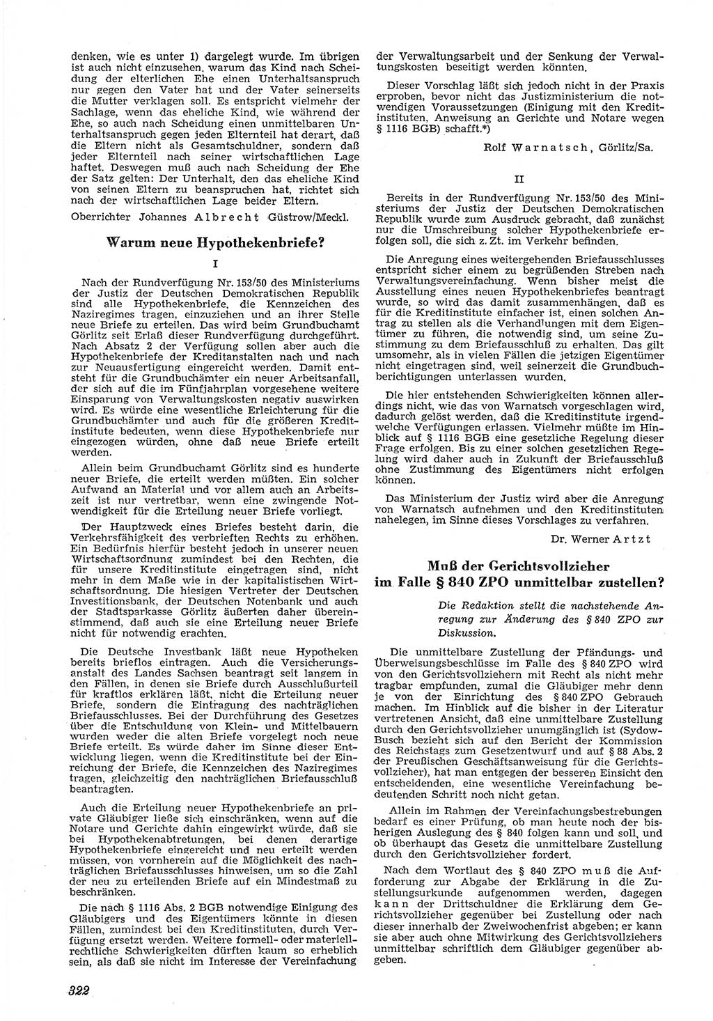 Neue Justiz (NJ), Zeitschrift für Recht und Rechtswissenschaft [Deutsche Demokratische Republik (DDR)], 5. Jahrgang 1951, Seite 322 (NJ DDR 1951, S. 322)