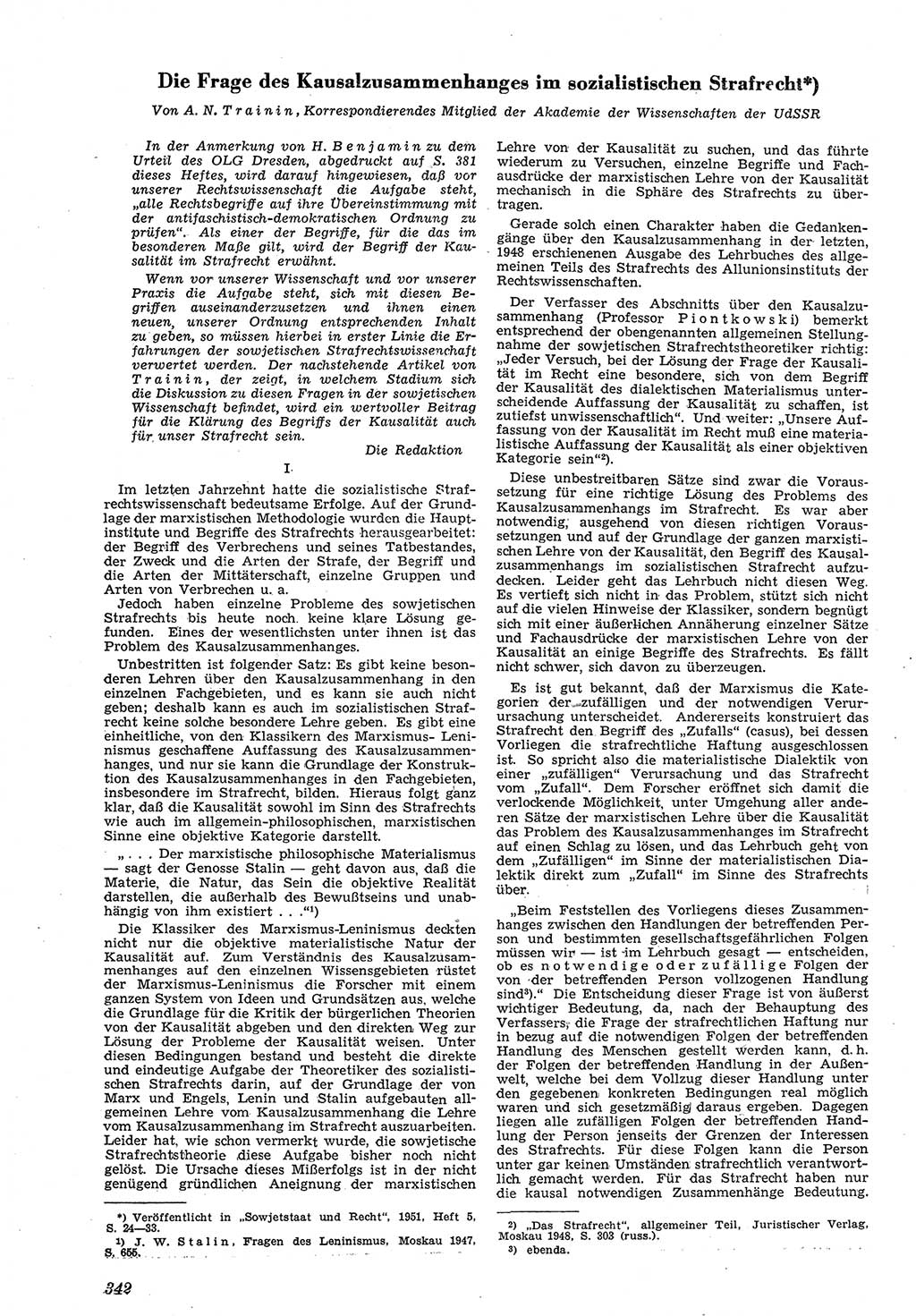 Neue Justiz (NJ), Zeitschrift für Recht und Rechtswissenschaft [Deutsche Demokratische Republik (DDR)], 5. Jahrgang 1951, Seite 342 (NJ DDR 1951, S. 342)