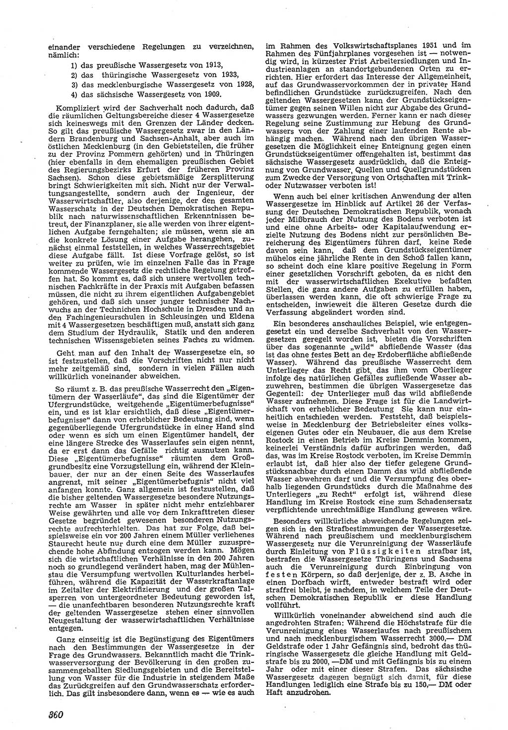 Neue Justiz (NJ), Zeitschrift für Recht und Rechtswissenschaft [Deutsche Demokratische Republik (DDR)], 5. Jahrgang 1951, Seite 360 (NJ DDR 1951, S. 360)