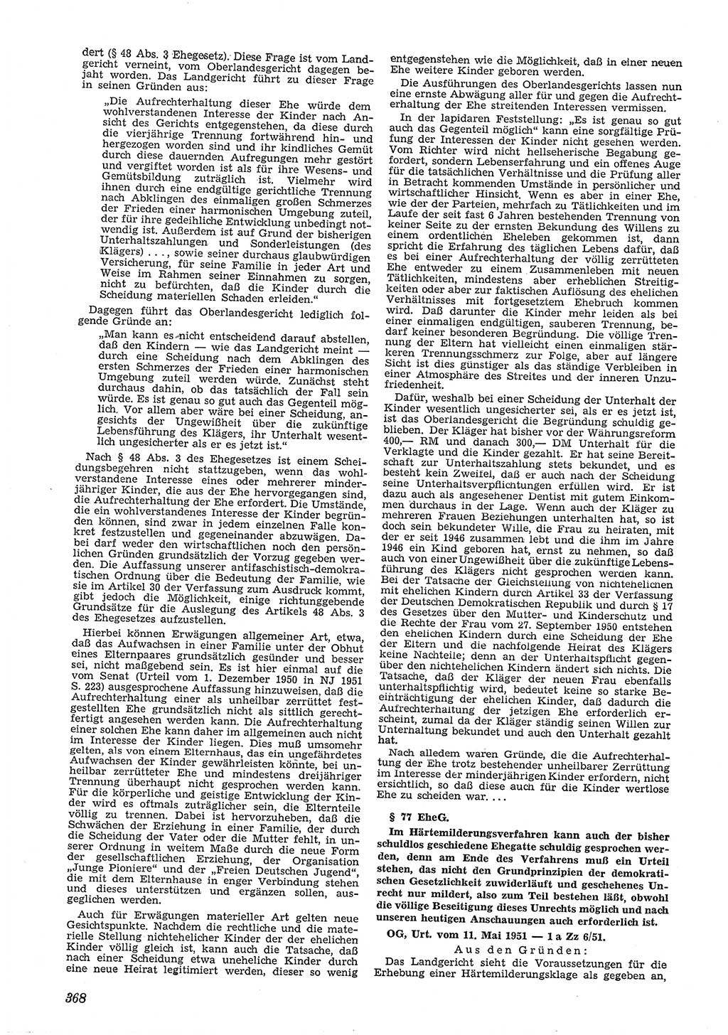 Neue Justiz (NJ), Zeitschrift für Recht und Rechtswissenschaft [Deutsche Demokratische Republik (DDR)], 5. Jahrgang 1951, Seite 368 (NJ DDR 1951, S. 368)